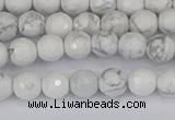 CWB231 15.5 inches 6mm faceted round white howlite beads