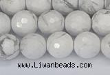 CWB232 15.5 inches 8mm faceted round white howlite beads