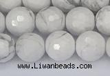 CWB233 15.5 inches 10mm faceted round white howlite beads