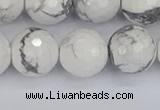 CWB234 15.5 inches 12mm faceted round white howlite beads