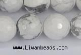 CWB235 15.5 inches 14mm faceted round white howlite beads