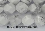 CWB240 15.5 inches 10mm faceted nuggets white howlite beads