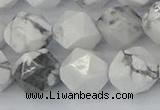 CWB241 15.5 inches 12mm faceted nuggets white howlite beads