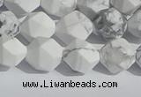 CWB245 15.5 inches 8mm faceted nuggets matte white howlite beads