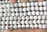 CWB252 15.5 inches 8mm round matte white howlite beads wholesale