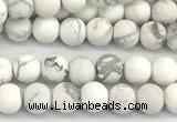 CWB270 15 inches 4mm round matte howlite turquoise beads