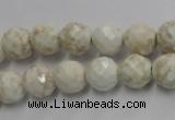 CWB303 15.5 inches 10mm faceted round howlite turquoise beads