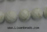 CWB305 15.5 inches 14mm faceted round howlite turquoise beads