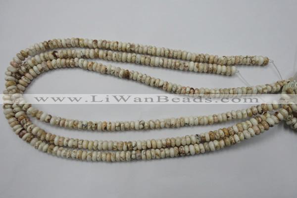 CWB320 15.5 inches 3*6mm rondelle natural howlite turquoise beads