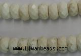 CWB327 15.5 inches 6*10mm faceted rondelle howlite turquoise beads