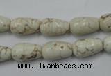 CWB331 15.5 inches 8*14mm teardrop howlite turquoise beads