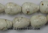 CWB333 15.5 inches 15*20mm teardrop howlite turquoise beads