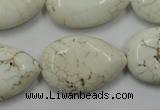 CWB367 15.5 inches 20*30mm flat teardrop howlite turquoise beads