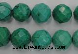 CWB404 15.5 inches 12mm faceted round howlite turquoise beads