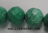 CWB407 15.5 inches 18mm faceted round howlite turquoise beads