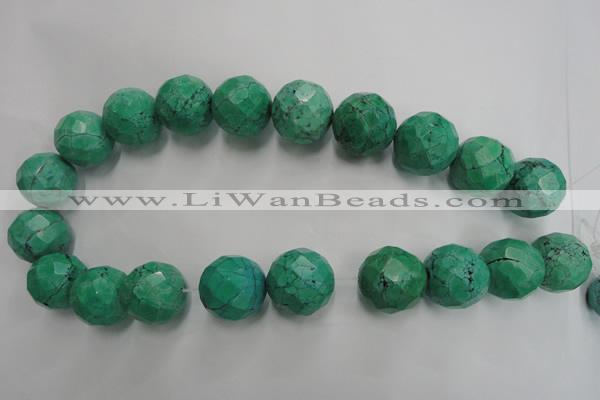 CWB407 15.5 inches 18mm faceted round howlite turquoise beads