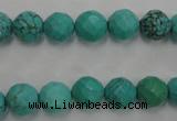 CWB412 15.5 inches 8mm faceted round howlite turquoise beads