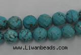 CWB422 15.5 inches 8mm faceted round howlite turquoise beads