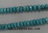 CWB441 15.5 inches 4*6mm faceted rondelle howlite turquoise beads