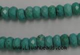 CWB442 15.5 inches 5*8mm faceted rondelle howlite turquoise beads