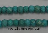 CWB444 15.5 inches 6*8mm faceted rondelle howlite turquoise beads