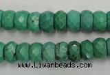 CWB445 15.5 inches 6*10mm faceted rondelle howlite turquoise beads