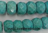 CWB453 15.5 inches 10*14mm faceted rondelle howlite turquoise beads