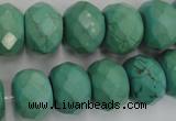 CWB456 15.5 inches 12*16mm faceted rondelle howlite turquoise beads