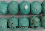 CWB459 15.5 inches 12*18mm faceted rondelle howlite turquoise beads