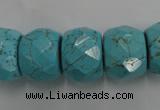 CWB461 15.5 inches 14*20mm faceted rondelle howlite turquoise beads