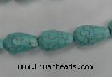 CWB471 15.5 inches 10*16mm faceted teardrop howlite turquoise beads