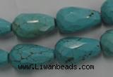 CWB473 15.5 inches 12*20mm faceted teardrop howlite turquoise beads