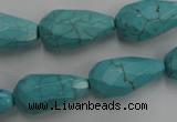 CWB474 15.5 inches 12*22mm faceted teardrop howlite turquoise beads