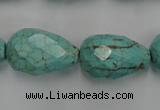 CWB475 15.5 inches 15*22mm faceted teardrop howlite turquoise beads