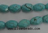 CWB481 15.5 inches 8*12mm faceted rice howlite turquoise beads