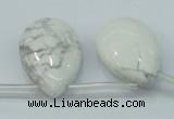 CWB54 20*30mm top-drilled teardrop natural white howlite gemstone beads