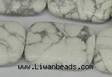 CWB61 15.5 inches 25*35mm rectangle natural white howlite beads