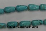 CWB675 15.5 inches 8*14mm teardrop howlite turquoise beads wholesale