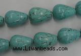 CWB676 15.5 inches 10*15mm teardrop howlite turquoise beads wholesale