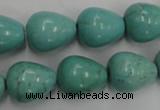 CWB677 15.5 inches 13*16mm teardrop howlite turquoise beads wholesale