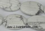 CWB68 15.5 inches 20*30mm carved oval natural white howlite beads