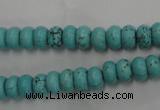 CWB683 15.5 inches 4*7mm rondelle howlite turquoise beads wholesale