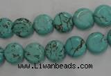 CWB701 15.5 inches 10mm flat round howlite turquoise beads