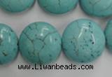 CWB710 15.5 inches 20mm flat round howlite turquoise beads