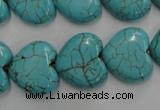 CWB718 15.5 inches 18*18mm heart howlite turquoise beads wholesale