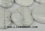 CWB74 15.5 inches 26*26mm carved heart natural white howlite beads