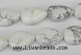 CWB80 15.5 inches 13*18mm flat teardrop natural white howlite beads