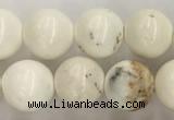 CWB802 15.5 inches 8mm round white howlite turquoise beads