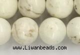 CWB803 15.5 inches 10mm round white howlite turquoise beads