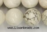 CWB804 15.5 inches 12mm round white howlite turquoise beads